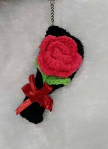 Crochet Mini Rose Bouquet Keychain 😍