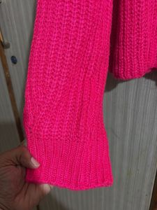 Vibrant Pink Knit Cardigan