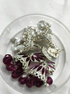 Combo Elegant Jhumka Earrings with Pearls &amp; Beads