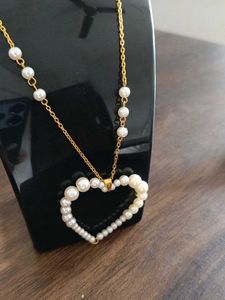 Pearl Hollow Heart Necklace