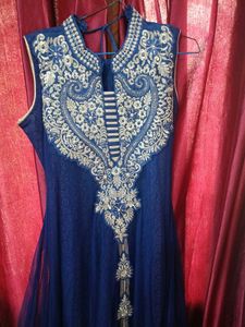 Embroidered Blue Anarkali Kurta