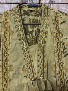 Green Floral Print Kurta+ k duppata