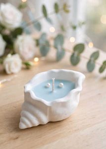 Set of 2 Seashell Scented Soy Wax Candles