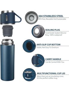 Insulated Flask Set with Cups