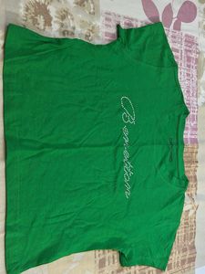 Green Benetton T-Shirt with Rhinestones