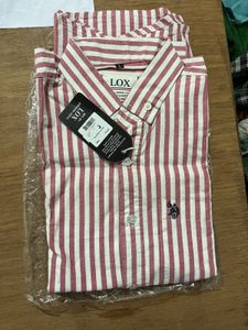 Striped Polo Shirt branded size L pure cotton