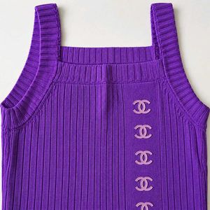 Purple Ribbed Knit Top
