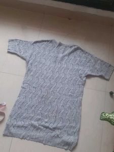 Gray Knit Tunic Top