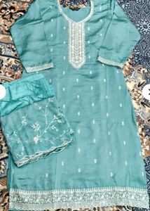 NEW Teal Embroidered Kurta Set