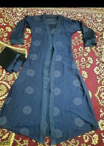 Dark Blue Front Open Abaya Length 49-50 inches