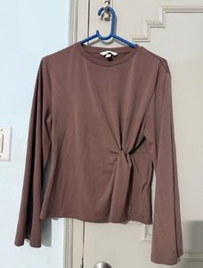 Women's Long Sleeve Twist Front Top