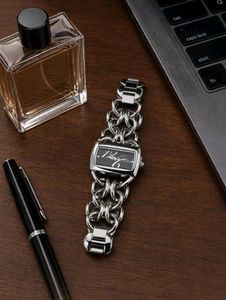 Stylish Silver GUESS Chain Link Watch FOR LADIES