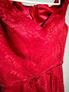 Elegant Red Lace Dress