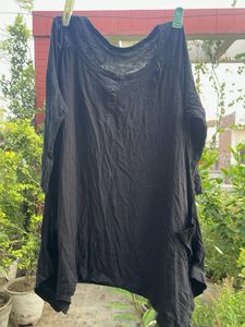 Black Oversized Tunic Top