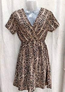 I. Snake Print Wrap Dress