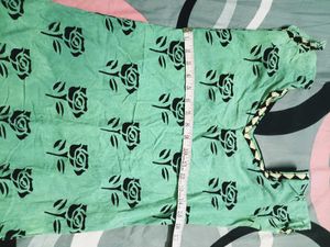 Mint Green Rose Print Kurta Set