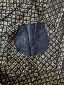 Elegant Black &amp; Gold Brocade Lehenga Set