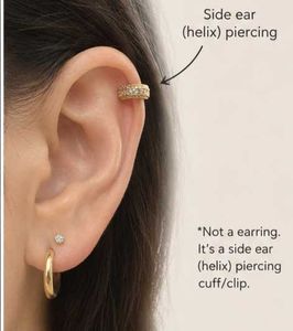 Gold Tone Hoop and Ear Cuff Set