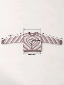HEART PATTERN KNIT SWEATER
