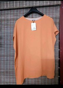 Chic Asymmetrical Orange Tunic Top
