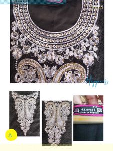 Brand new embroidery black long kurta salwar set