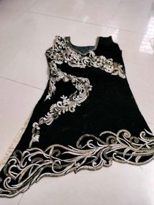 Embroidered Black &amp; Peach Lehenga Choli
