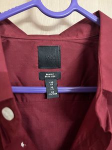 Men's Burgundy Long Sleeve Shirt