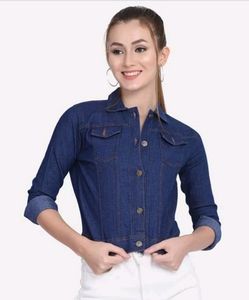 Navy Blue Denim Jacket For Women