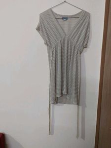 Beige V-Neck Top