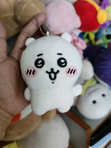 Cute Kawaii White Plush Keychain