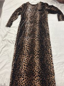 y2k Leopard Print Maxi Dress