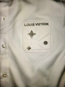 White Designer Shirt | LV Style Print | Premium Lo