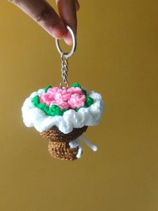 Handmade Crochet bouquet Keychain