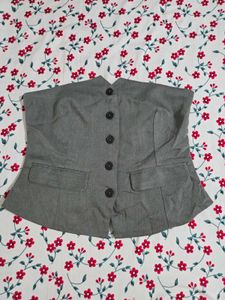 Gray Formal tube top corset