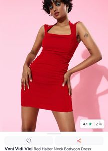 Red Ruched Dress sized large