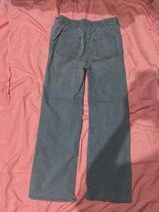 Light Wash Ripped Wide Leg Jeans