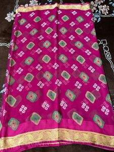 rose colour fully light weight saree with blouse