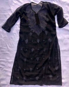 Elegant Black Chikankari Kurta