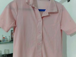 Cute Pink Button-Up Top