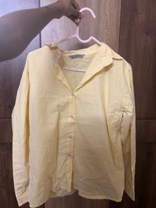 Striped Yellow Button-Up Shirt