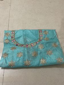 Aqua Embellished Lehenga Choli Unstitched