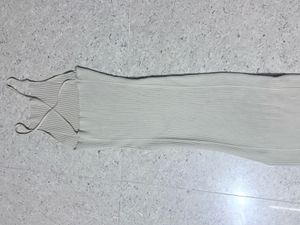 Cream Ribbed Knit Maxi Dress fully stretchable fit