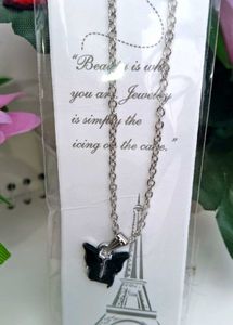 Butterfly Eiffel Tower Necklace
