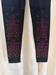 Stylish Black Leggings with Embellishments