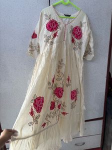 Elegant Floral Print Kurta and duppatta