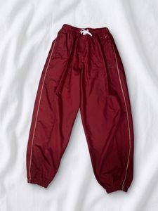 Maroon Jogger Pants with White Piping