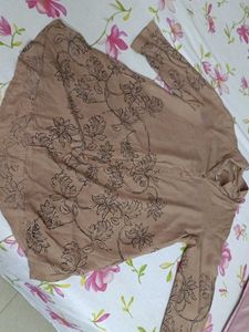 Elegant Brown Collar Kurti