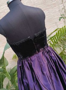 Strapless Velvet &amp; Satin Prom Dress