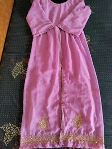 Beautiful Lavender Kurta with handwork embroidery