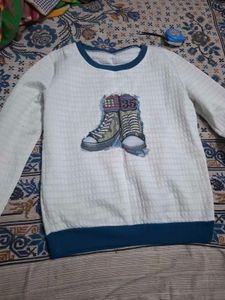 Quilted Sweater with Shoe Applique